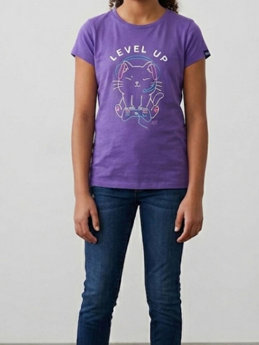 Gap Kids 'Level Up' Cat Graphic Youth Tshirt-XXL NWOT